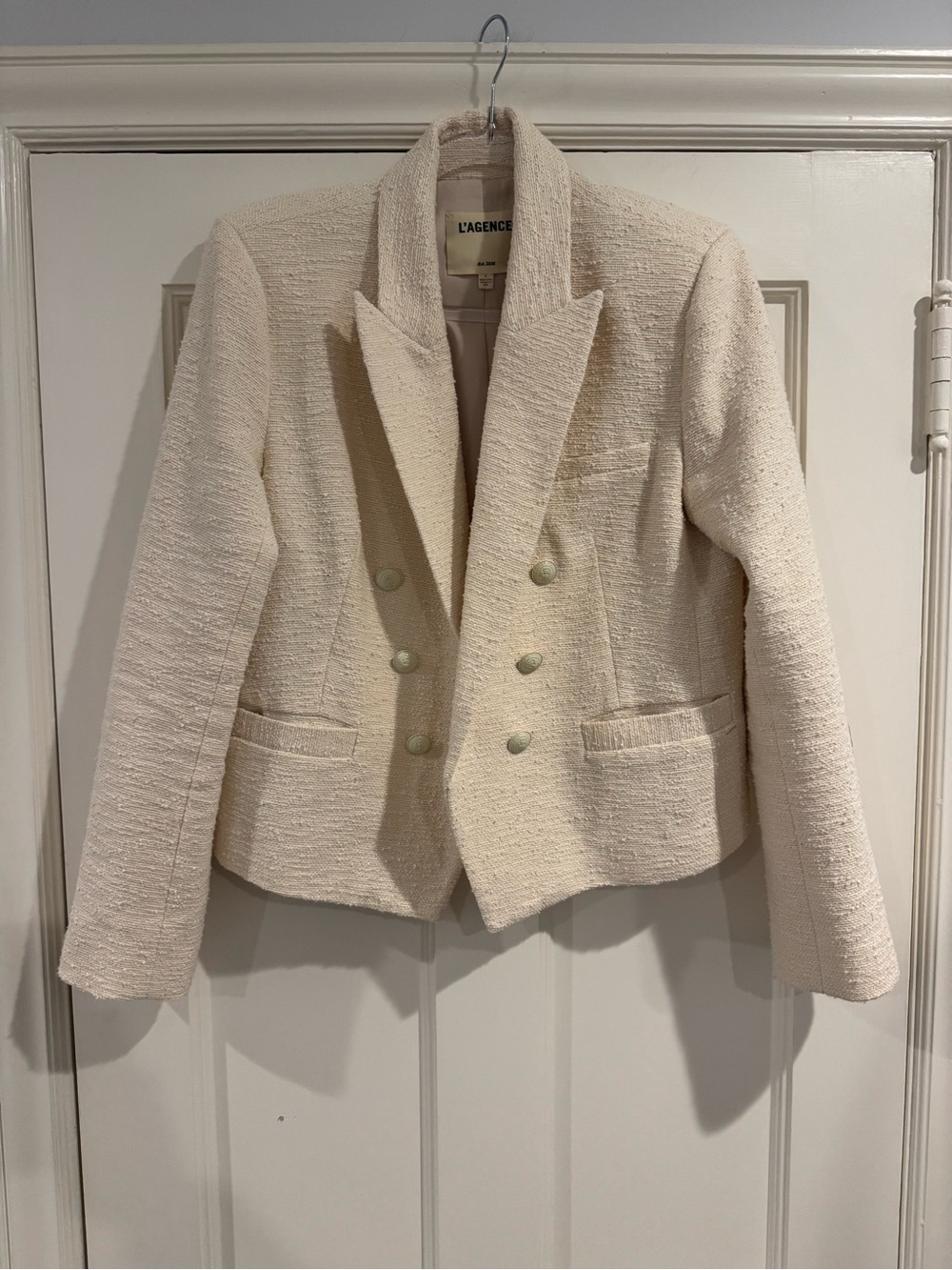 L'Agence Women's Cream Bouclé Blazer